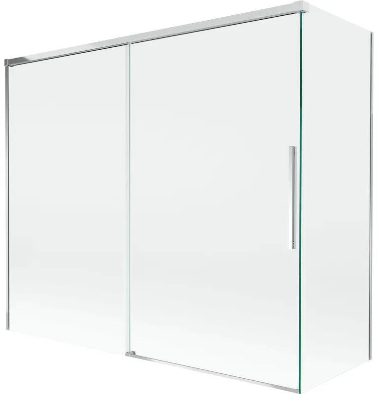 Mexen Rox parawan nawannowy 2-skrzydłowy rozsuwany 180 + 80 x 150 cm, transparent, chrom - 8C9-180-080-01-00
