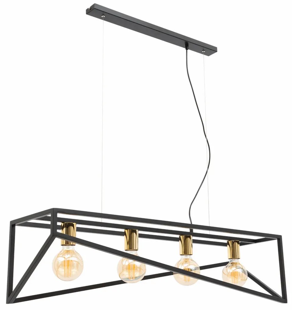 Lampa wisząca ELUVIES czarna/złota ELTAP
