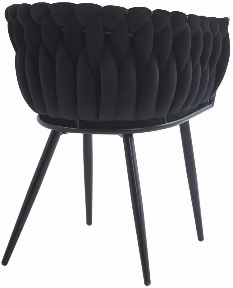 Czarne metalowe kubełkowe krzesło tapicerowane R0-G03