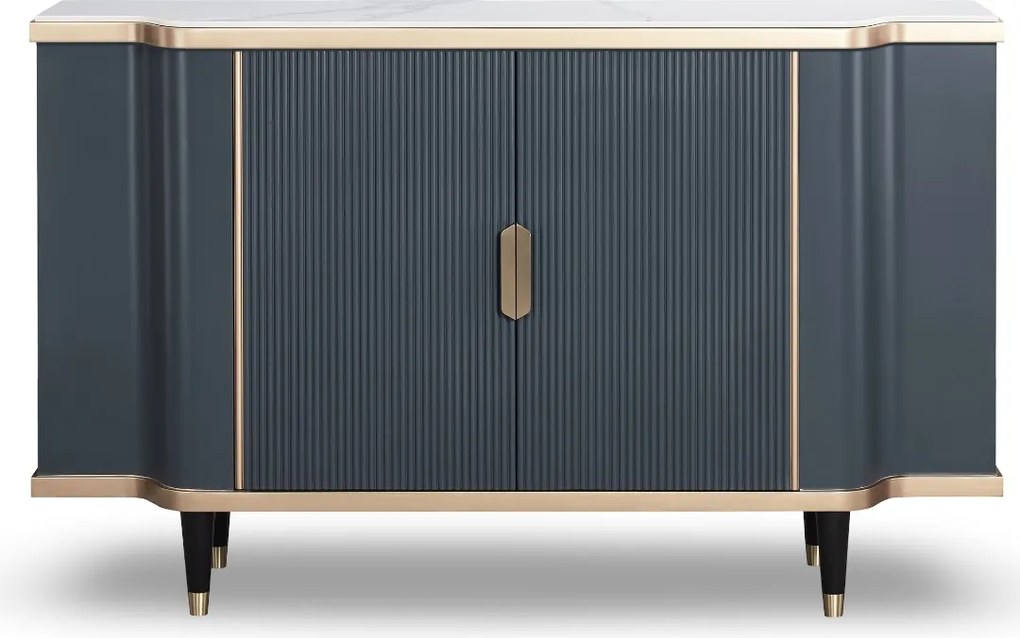 Grafitowa komoda w stylu glamour Stilig ST317