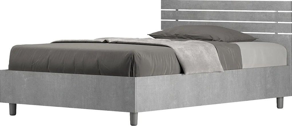 Łóżko wyposażone w stelaż z listwami 120x200 Prosty zagłówek z listwami cementu Ankel