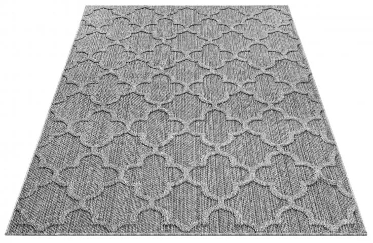 Dywan zewnętrzny sznurkowy Patara Koniczyna szary 160 cm x 230 cm