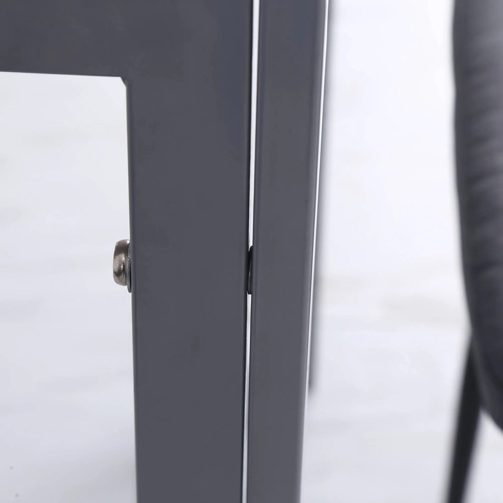 HOMCOM Stół Jadalniany Kwadratowy dla 4 Osób Hartowane Szkło Elegancja i Styl Kolor Szary | Aosom PL