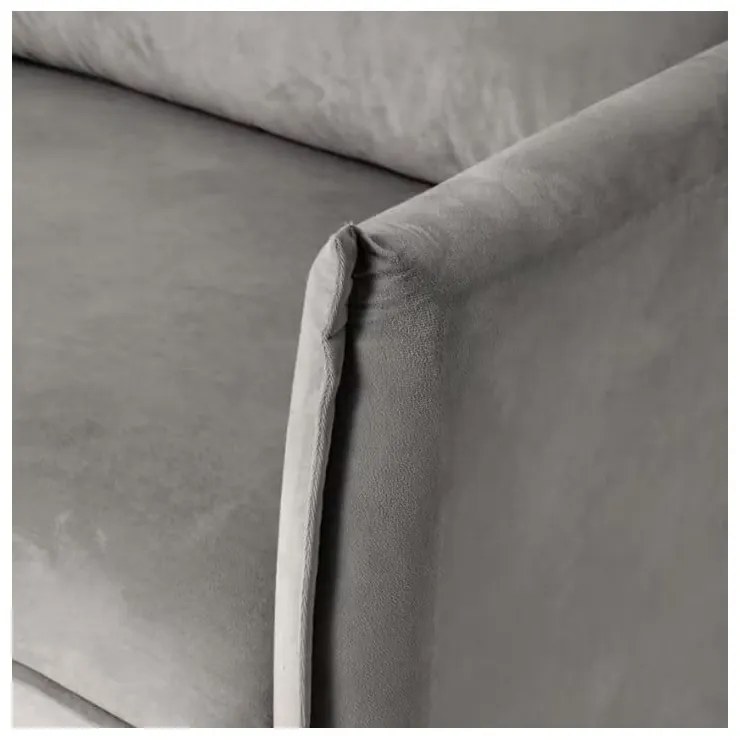 Szara aksamitna sofa 203 cm Juli – Ropez
