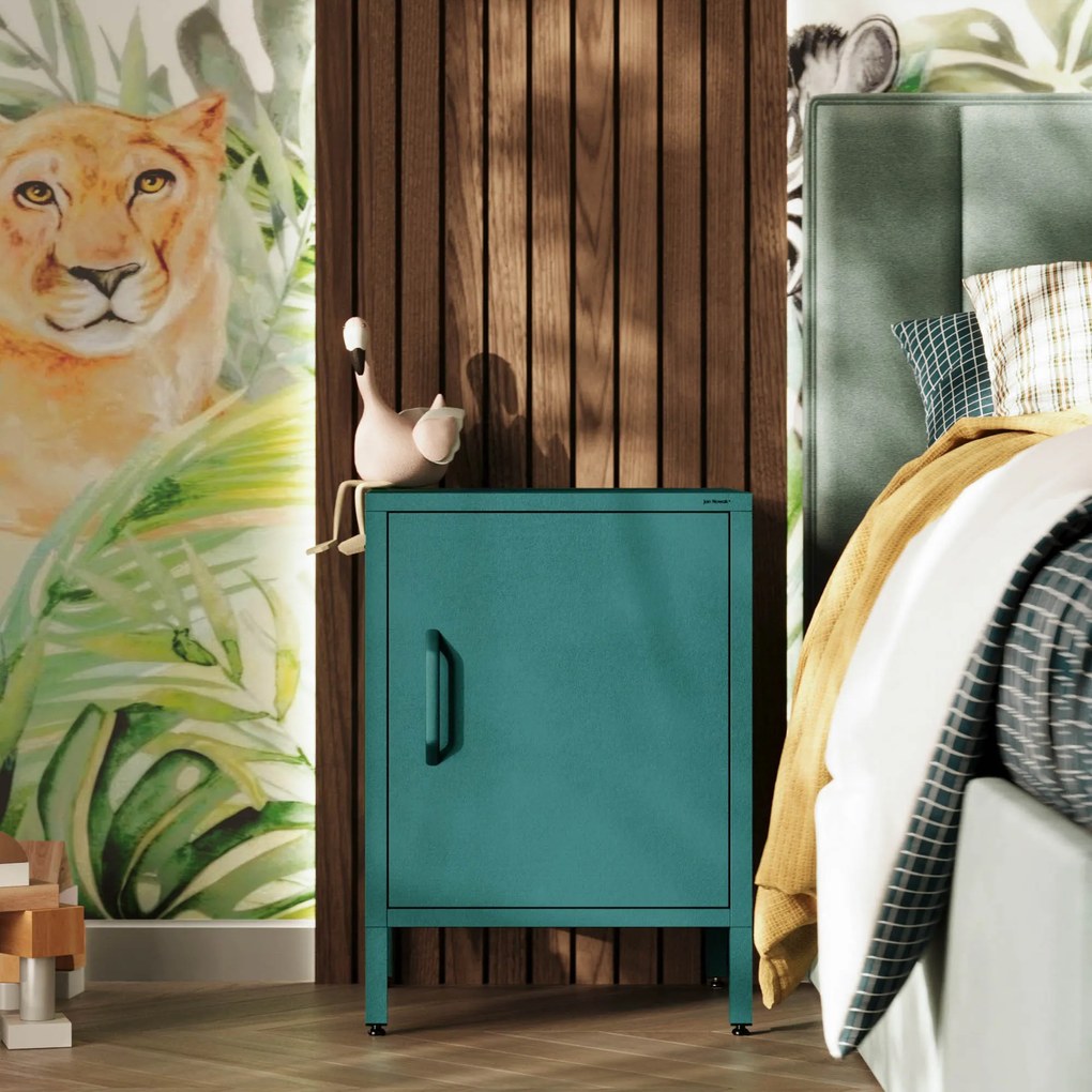 Szafka nocna metalowa morska Modern MIA, 424 x 595 x 400 mm