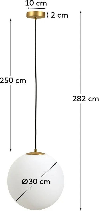 Lampa wisząca w biało-złotym kolorze ze szklanym kloszem ø 10 cm Brisia – Kave Home