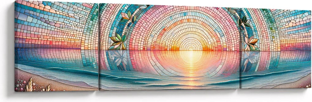 Obraz – Mozaika zachodzącego słońca (170x50 cm)