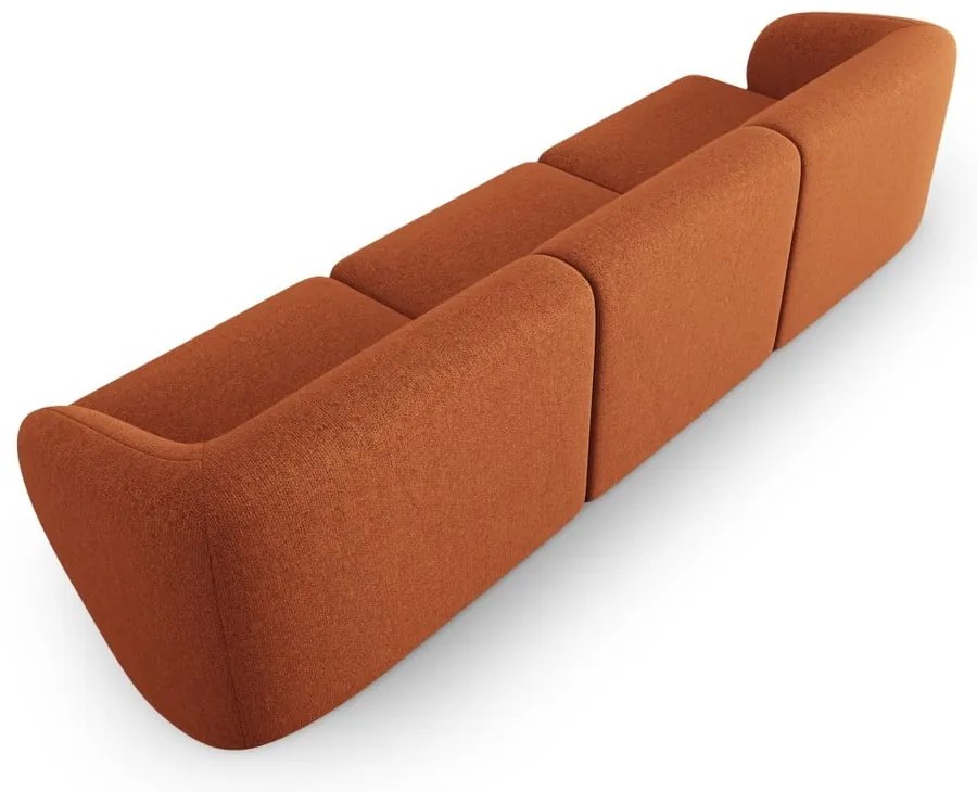 Sofa z tkaniny szenilowej w kolorze terakoty 266 cm Paolo – Milo Casa