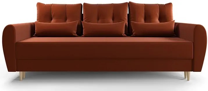 Pomarańczowa sofa rozkładana - Sinsiew 3X