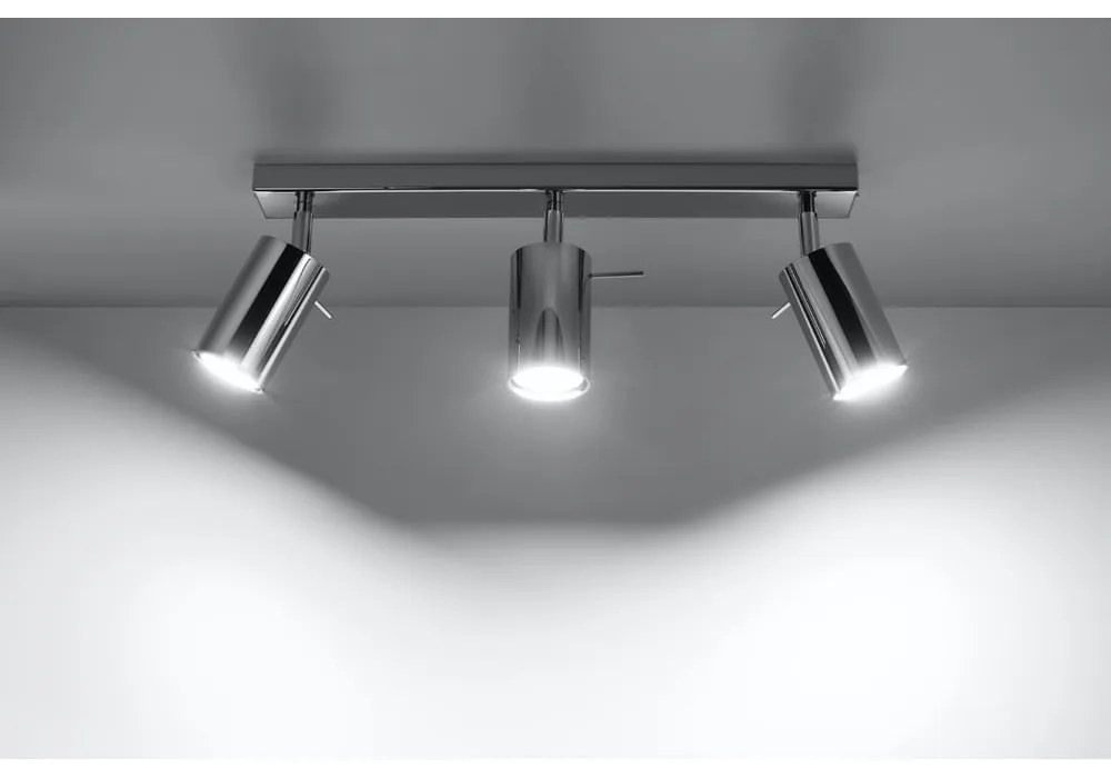 Lampa sufitowa w kolorze srebra Sollux Etna, dł. 45 cm
