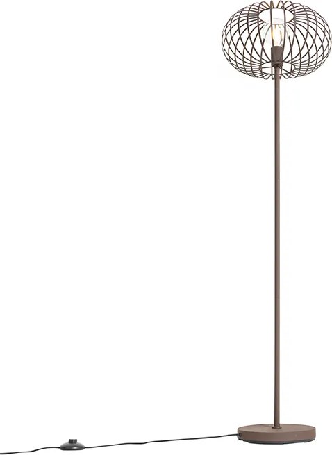 Designerska lampa podłogowa w kolorze rdzawo-brązowym - Johanna