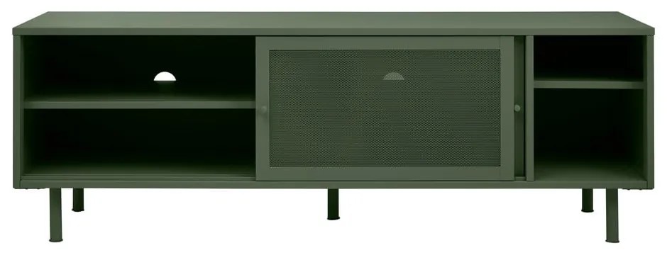 Ciemnozielona metalowa szafka pod TV 160x55 cm Veep – Unique Furniture