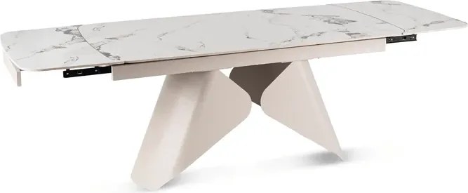 Zestaw Stół Rozkładany VERONA 160-240 cm Biały Marmur/Kaszmir i 4 Krzesła MOND Kremowe