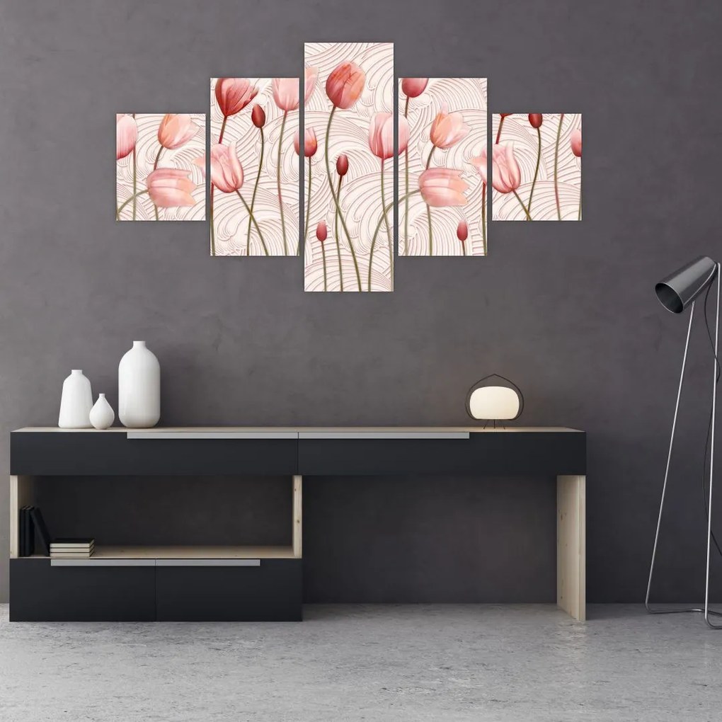 Obraz - Różowe tulipany (125x70 cm)