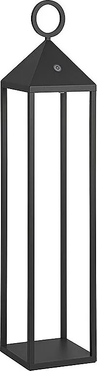 Nowoczesna latarnia piknikowa LED, 2,2 W, IP54, ładowalna i ściemnialna, wysokość 67 cm, antracyt