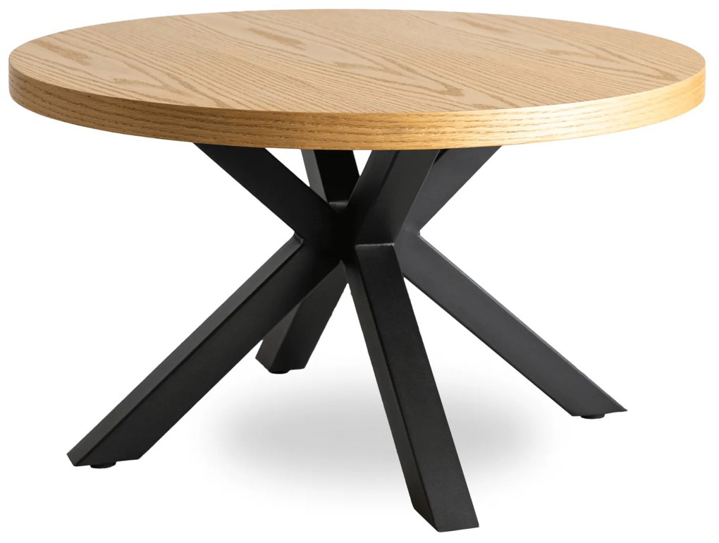 Stolik Kawowy LINCOLN 80 cm Dąb Złoty/Czarny Loft