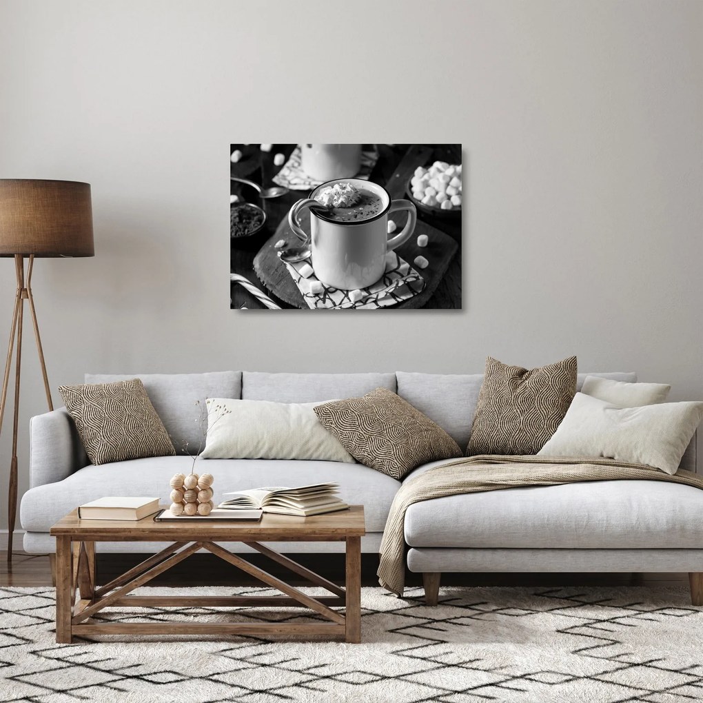 Obraz na szkle - Świąteczna gorąca czekolada (70x50 cm)