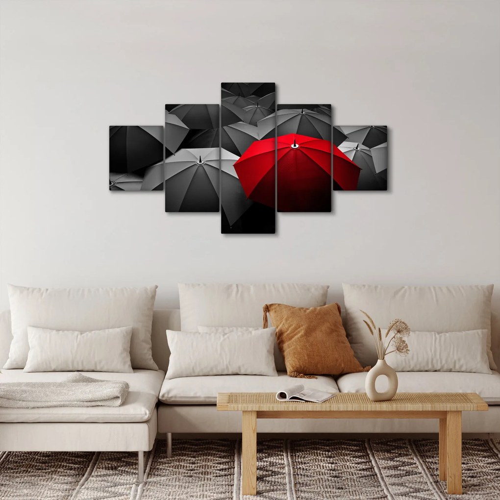 Obraz otwartych parasoli (125x70 cm)