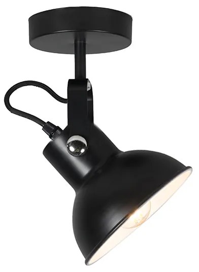 Industrialna lampa ścienna i sufitowa czarna, regulowana - Guida