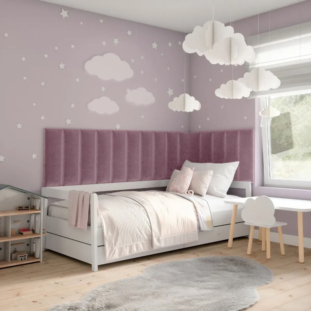 Panel tapicerowany QUADRATTA 60x20 różowy ELTAP