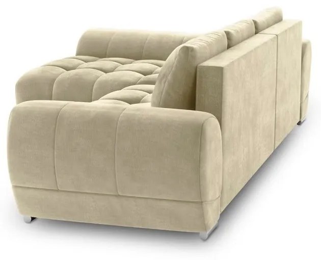 Beżowy rozkładany narożnik z aksamitnym obiciem Windsor &amp; Co Sofas Nuage, lewostronny