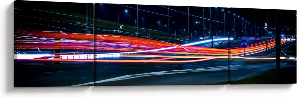 Obraz miasto nocą (170x50 cm)