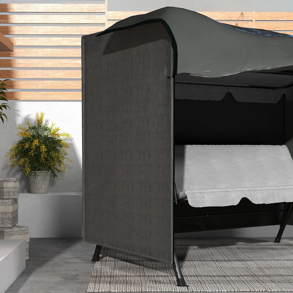 Outsunny Pokrowiec na Huśtawkę Ogrodową, Odporny na Warunki Pogodowe, 205 x 124 x 164 cm, Ciemnoszary