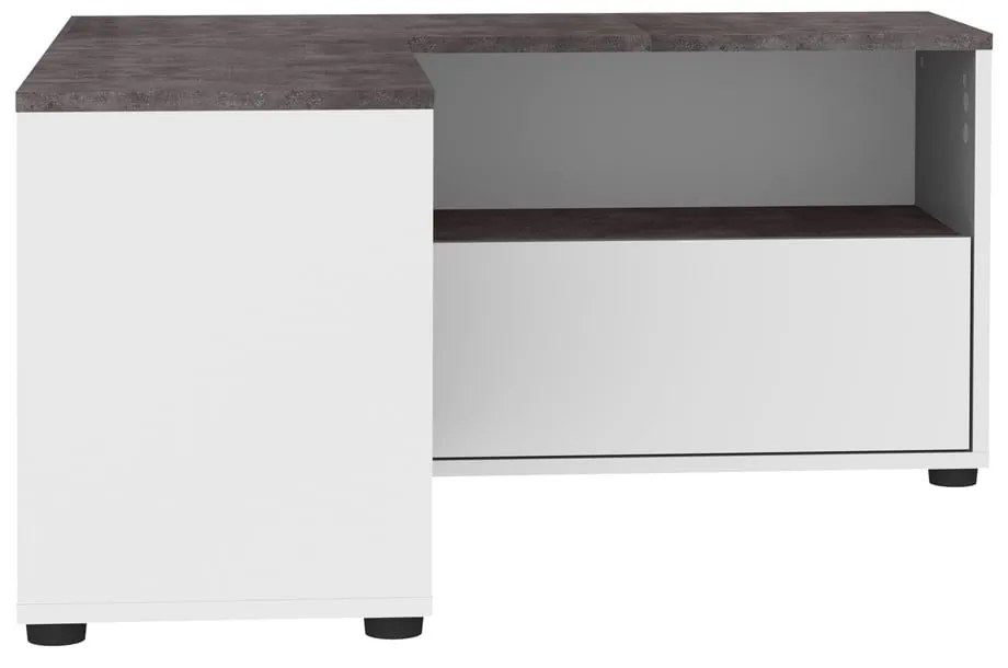 Biało-szara szafka pod TV w dekorze betonu 90x45 cm Angle – TemaHome