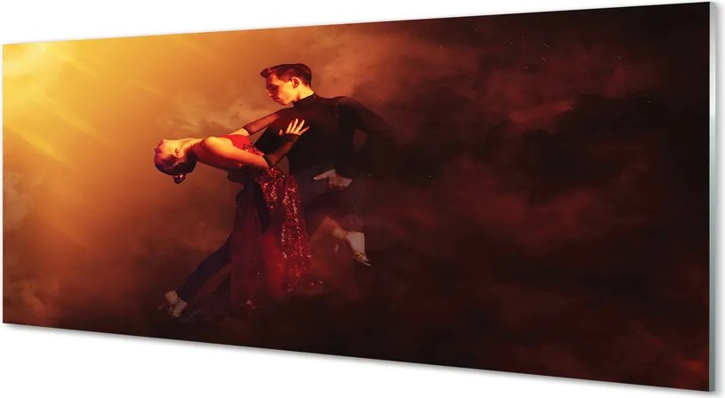 Szklany Panel Tancerze w Deszczu i Dymie