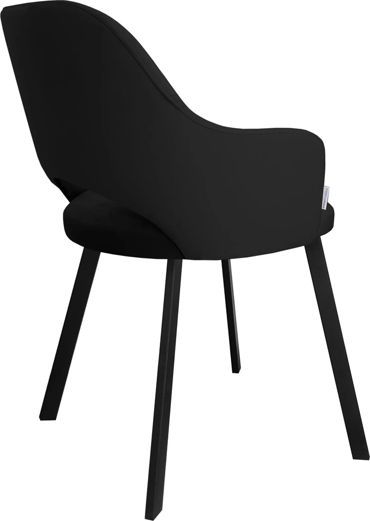 Krzesło Milano tkanina Welur noga metalowa : Kolor nogi - Czarna profil, Kolor tkaniny - VELVET - MG19, Typ siedziska - Siedzisko obrotowe 360°