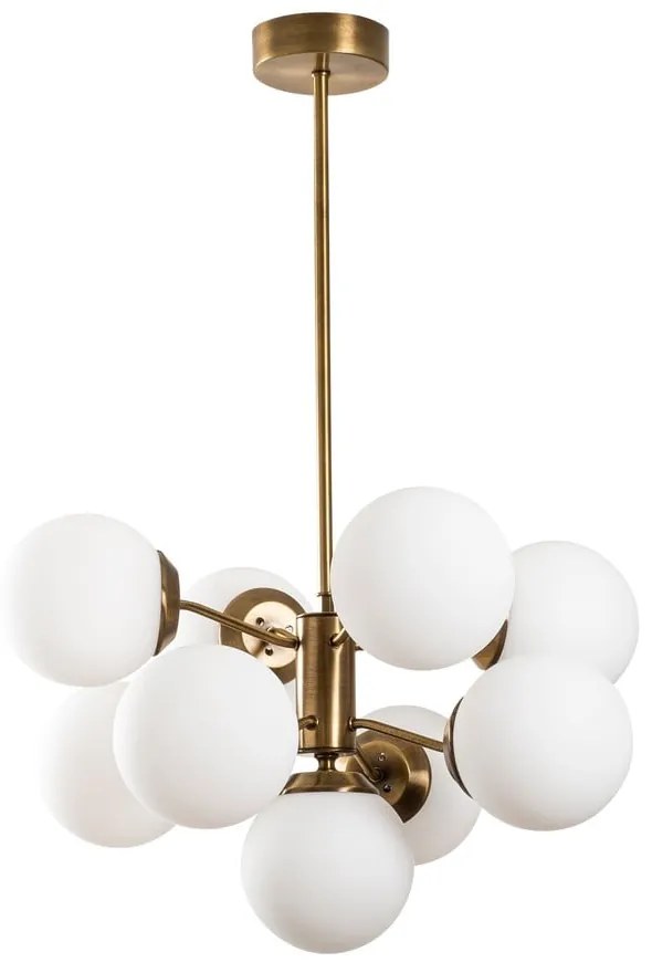 Biała lampa wisząca z elementami w kolorze złota Opviq lights Mudoni