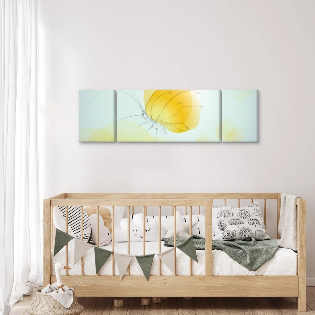 Obraz - Żółty motyl (170x50 cm)