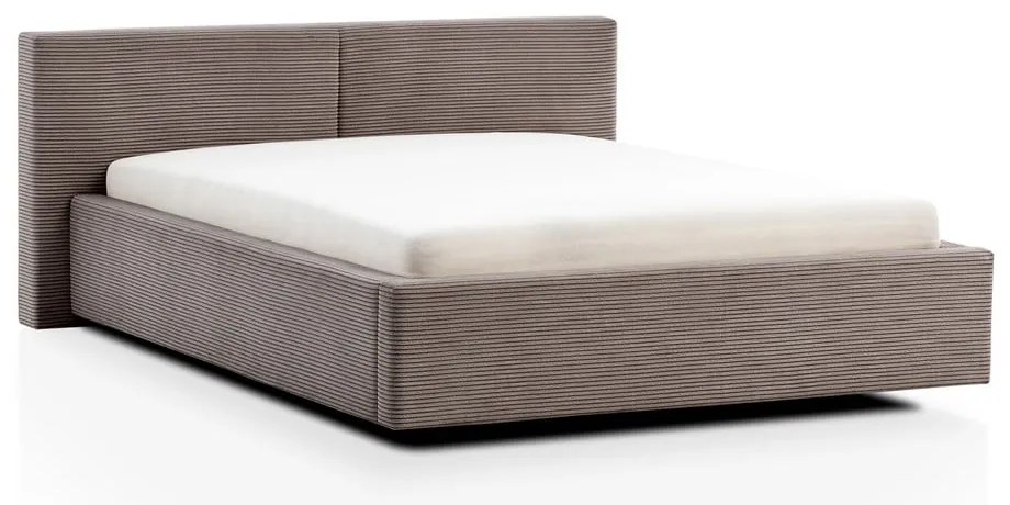 Jasnobrązowe łóżko dwuosobowe ze schowkiem ze stelażem 140x200 cm Cube – Meise Möbel