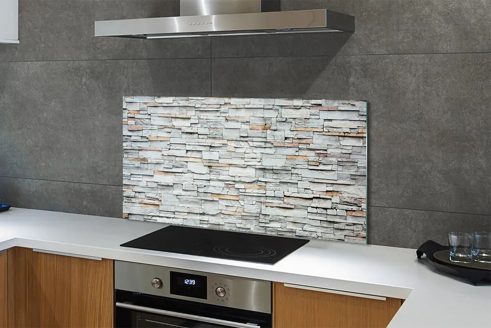 Szkło do Kuchni na Ścianę Wyrazista Struktura Kamienia