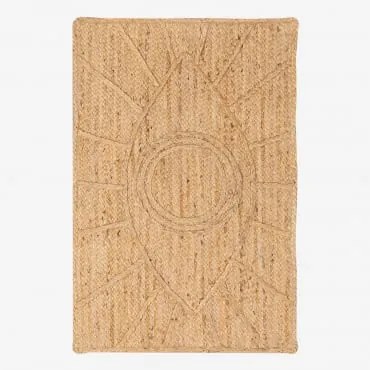 Felpudo Xl Prostokątny 60x90 Cm Pleciony Z Juty Elaine Yute - Sklum