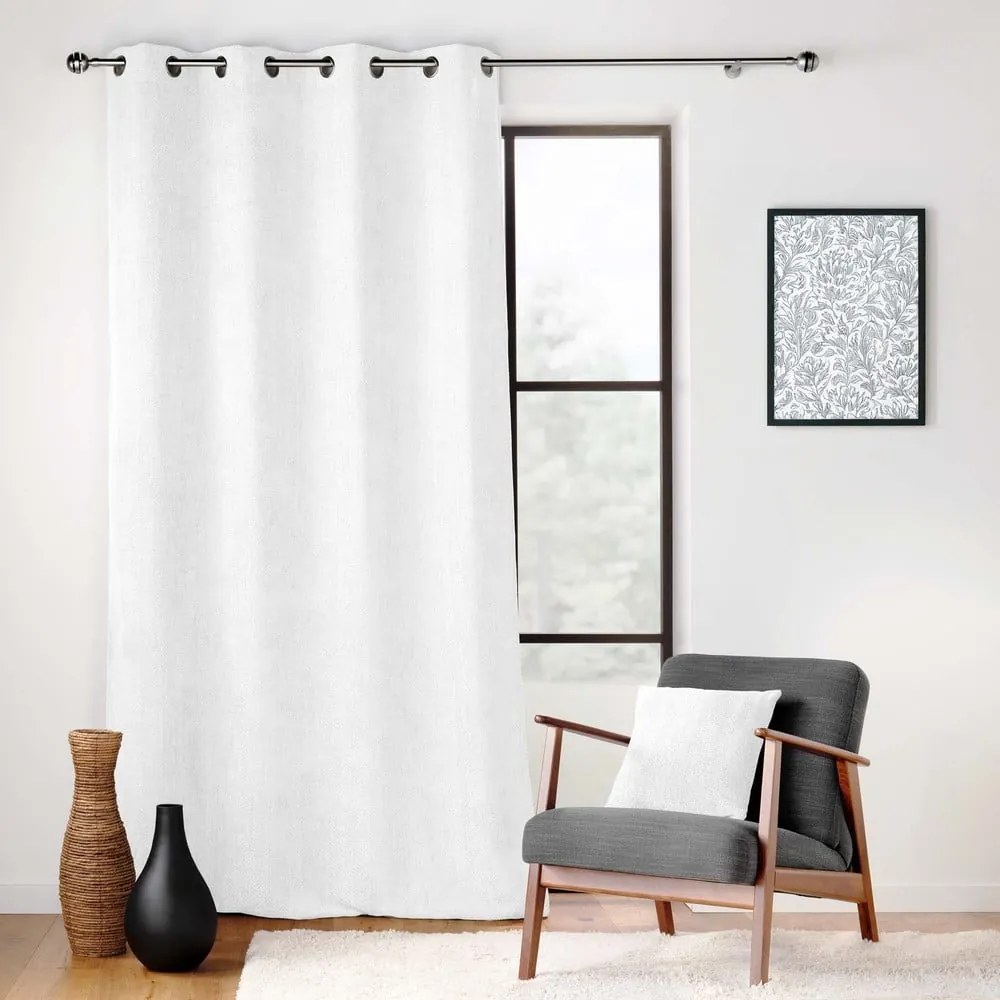 Biała zasłona z szenilu 140x260 cm Leo – douceur d'intérieur
