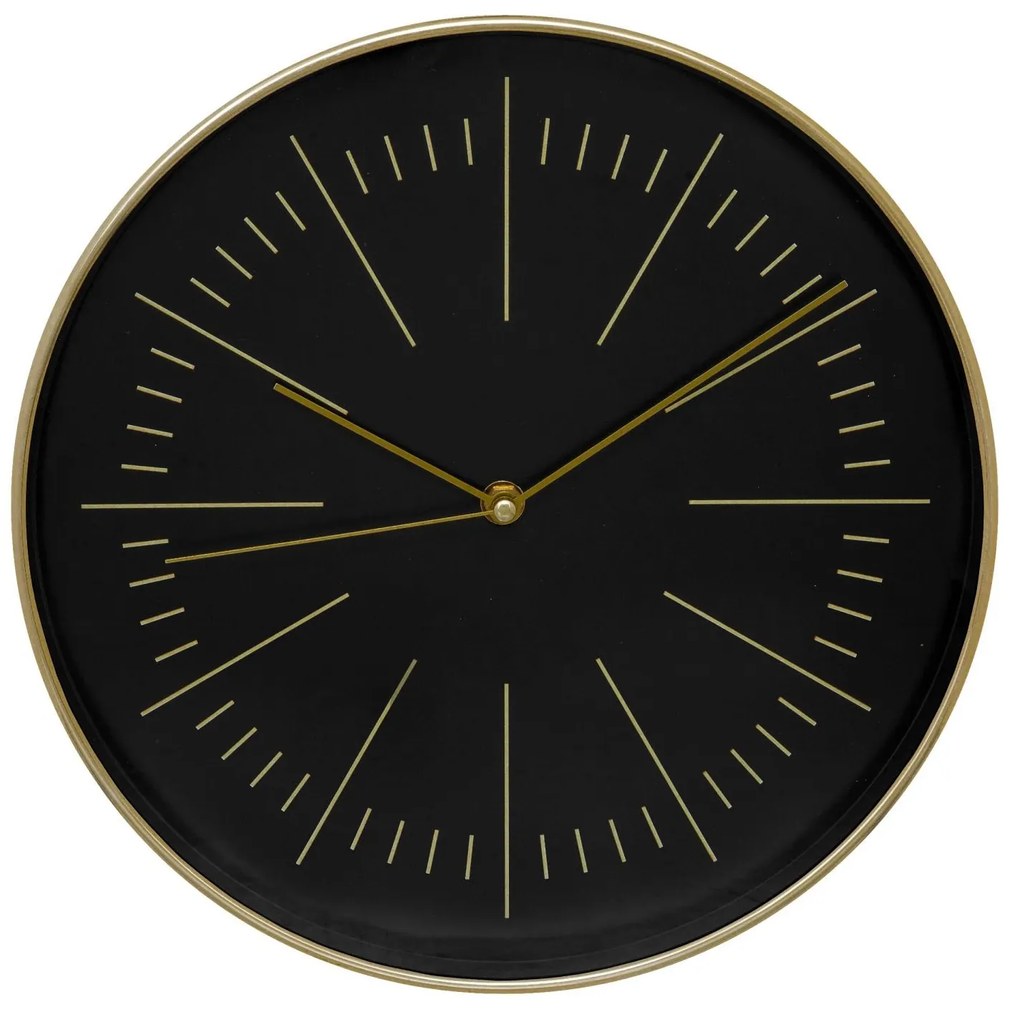 Zegar do salonu nowoczesny Edith, ścienny, czarny, Ø 30 cm