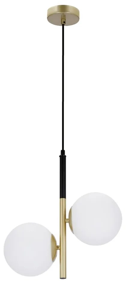 Lampa wisząca w kolorze złota ze szklanym kloszem 32.5x15 cm Duo – Candellux Lighting