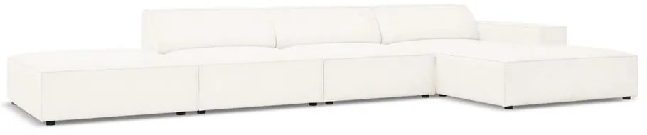 Beżowy narożnik (prawostronny) z materiału bouclé Jodie – Micadoni Home