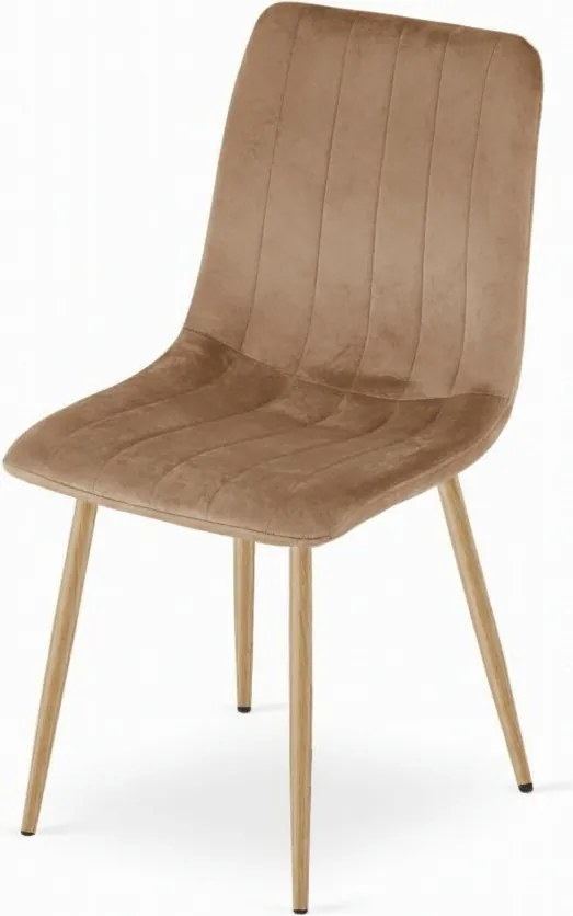 Brązowe aksamitne krzesło LAVA ALMOND BROWN