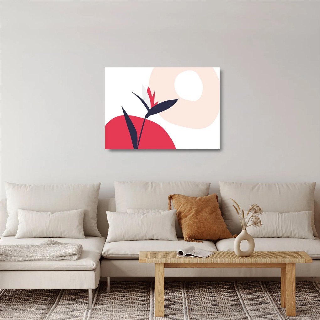 Obraz na szkle - Różowa abstrakcja kwiatowa N⁰1 (70x50 cm)
