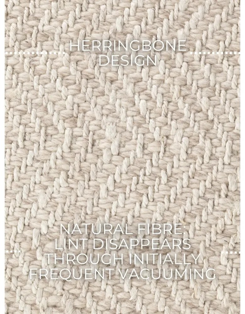 Kremowy chodnik z mieszanki wełny tkany ręcznie 80x200 cm Majoli – Elle Decoration
