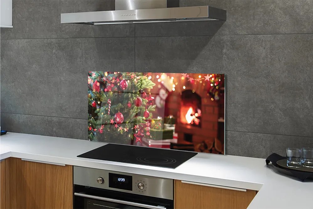 Panel szklany do Kuchni Bombki i Świąteczne Podarki