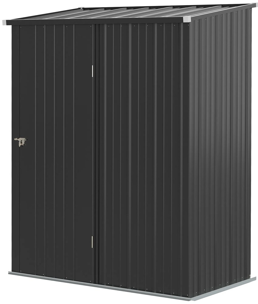 Outsunny Szopa ogrodowa zamykana na klucz Metalowa schowek na narzędzia Czarna 1615x945x196cm | Aosom PL