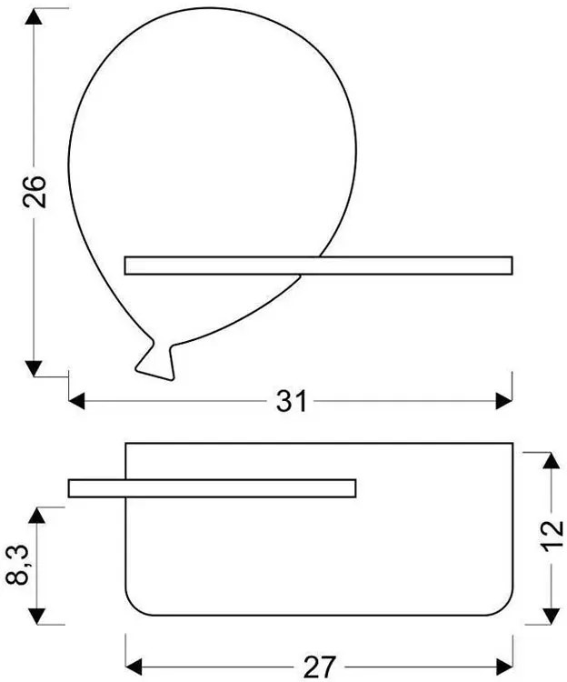 Żółty kinkiet dziecięcy w kształcie balonika z półką H7-B56
