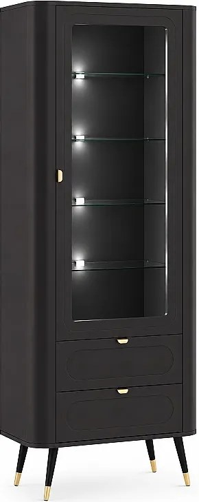 Witryna, Czarny, 78.4 x 40 x 192.4 cm