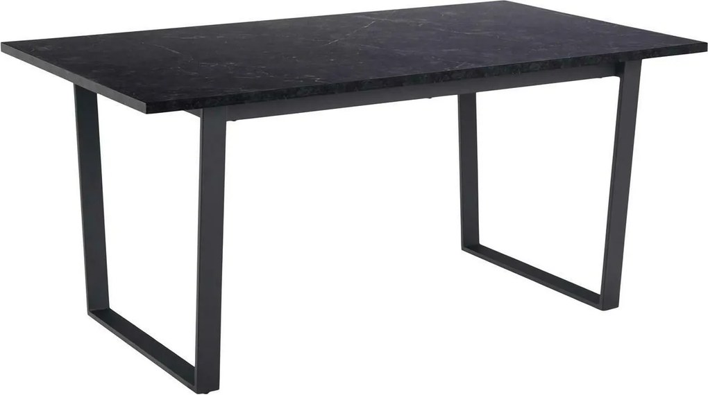 Nierozkładany stół do jadalni z blatem w optyce marmuru Amble 160x90