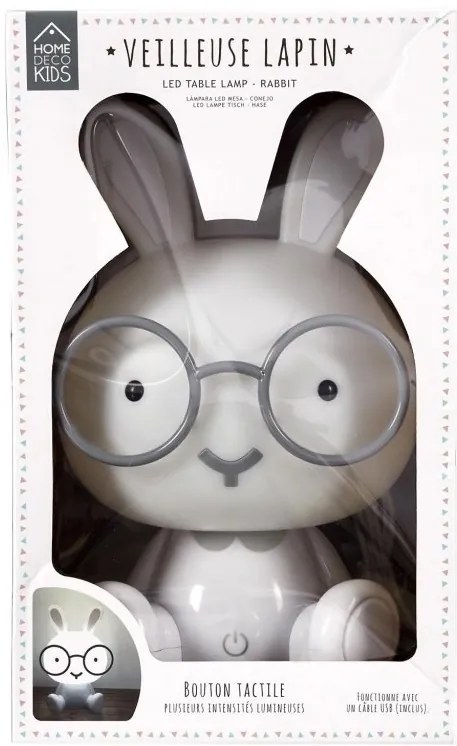 Dziecięca lampka nocna LED HOPPY 23,5 cm, biała