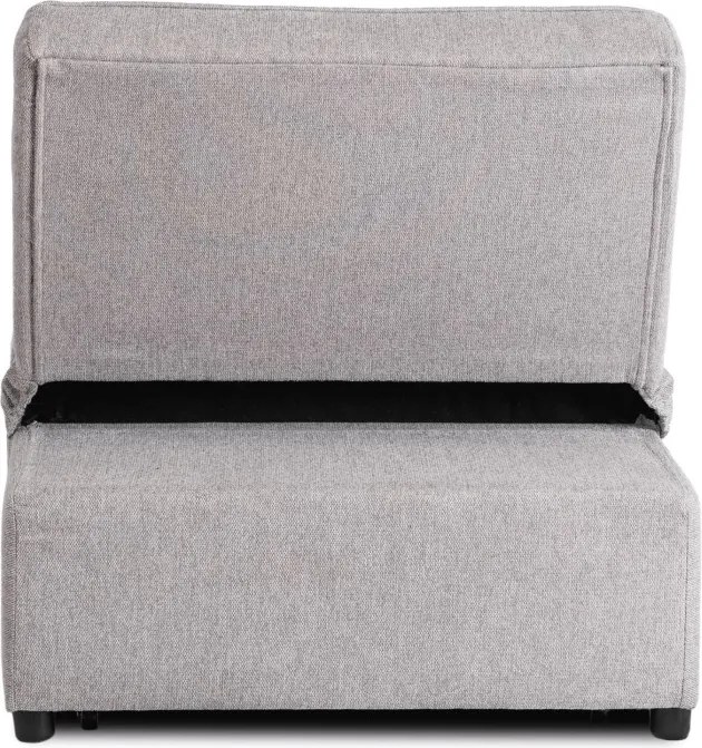 Fotel Wypoczynkowy Rozkładany IBERIS 80 cm Szary Tapicerowany Nowoczesny