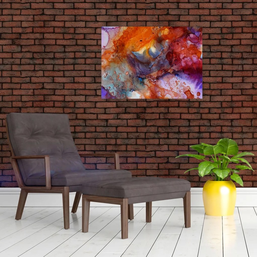 Obraz na szkle - Abstrakcyjna sztuka tuszu (70x50 cm)